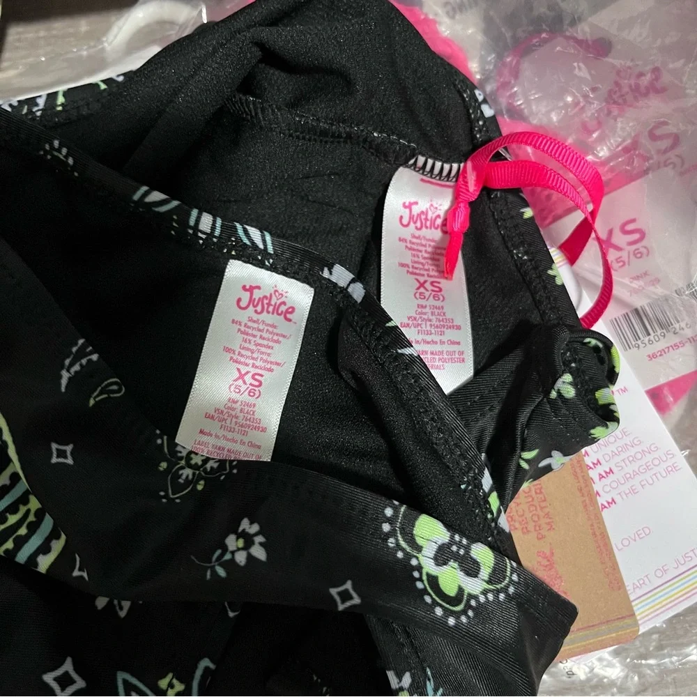 Justice black patterned